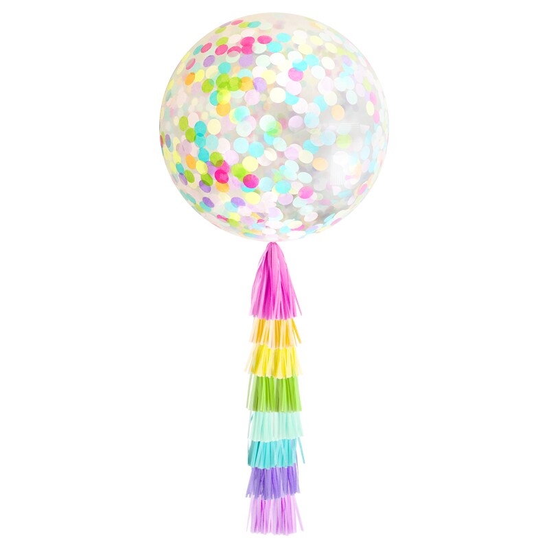 Jumbo Balloon & Tassel Tail - Rainbow