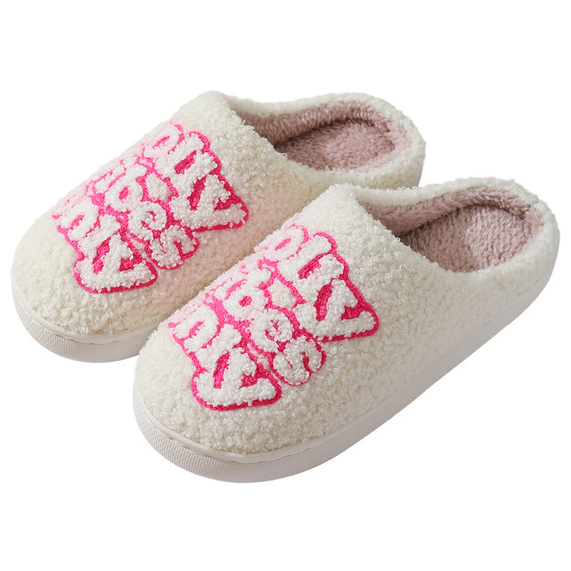 Women's Minimalist Warm Home Slippers - Cozy Indoor Slip-On Shoes with Non-Slip Sole