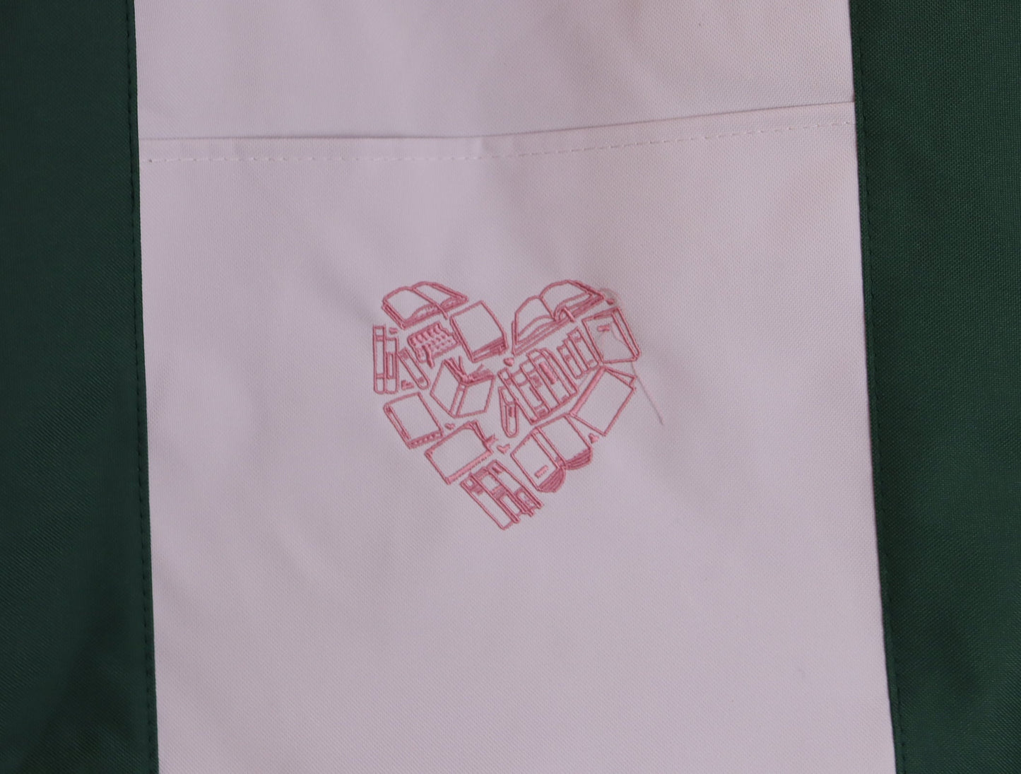 Heart of Books Embroidered Tote Bag