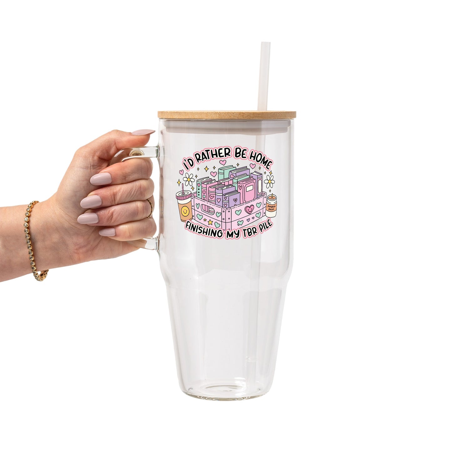 I'd Rather Be Home Glass Cup, Mug & Tumbler with Lid and Straw