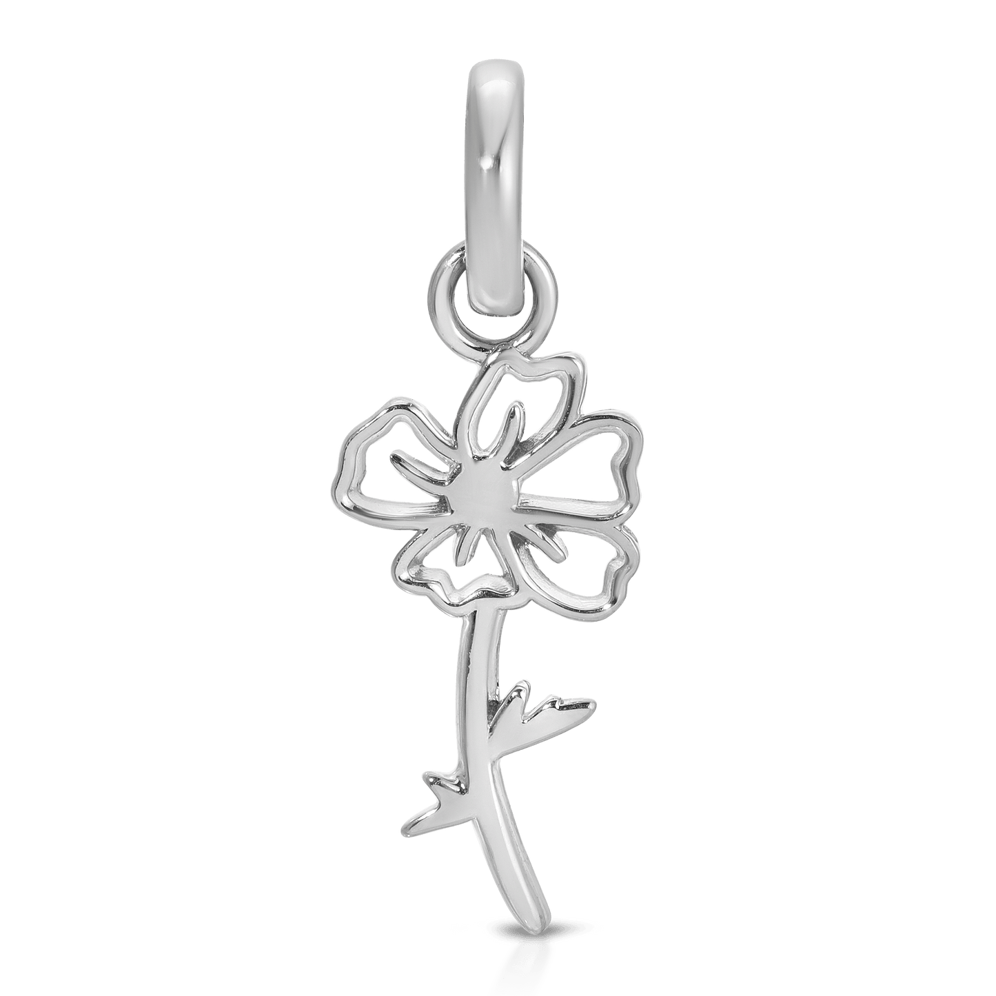 August Peridot Birthstone Charm - Flower (Poppy)