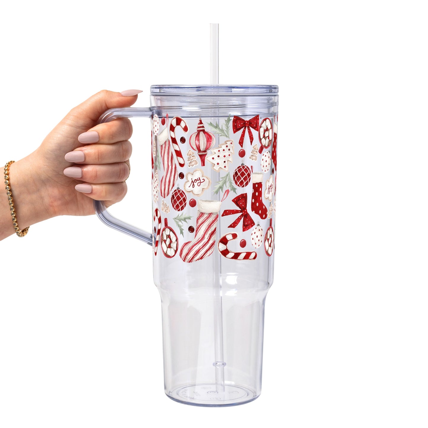 Cozy Christmas Glass Cup, Mug & Tumbler with Lid and Straw