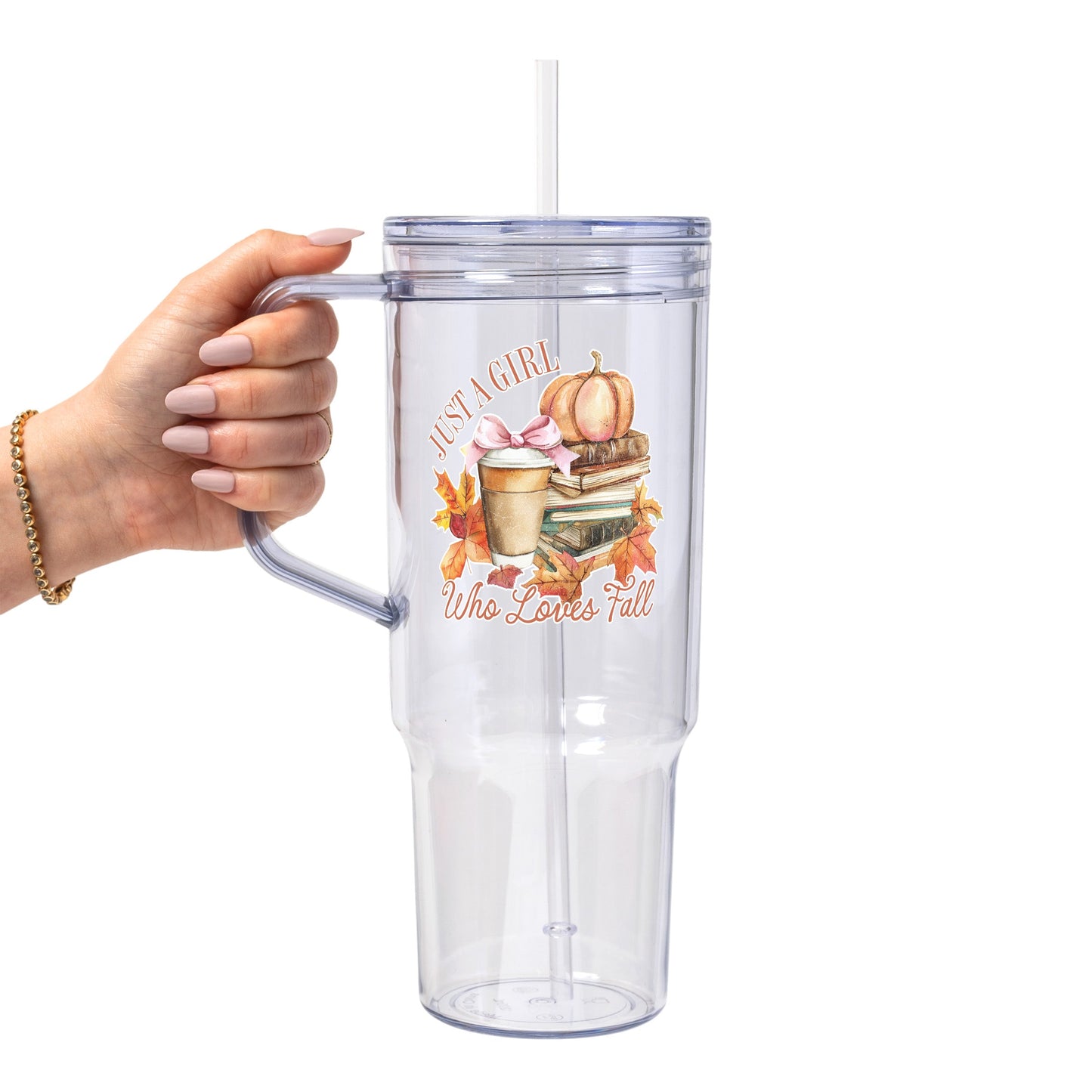 Pumpkin Spice Fall Glass Cup, Mug & Tumbler with Lid and Straw