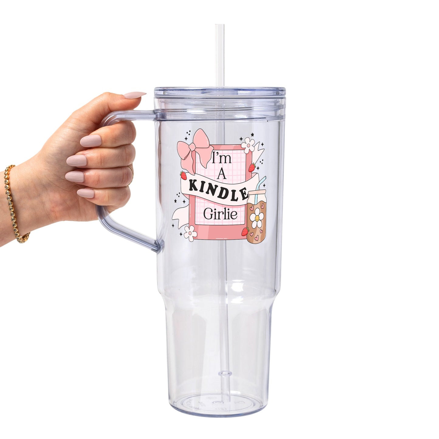 Bookish Reader Glass Cup, Mug & Tumbler with Lid and Straw