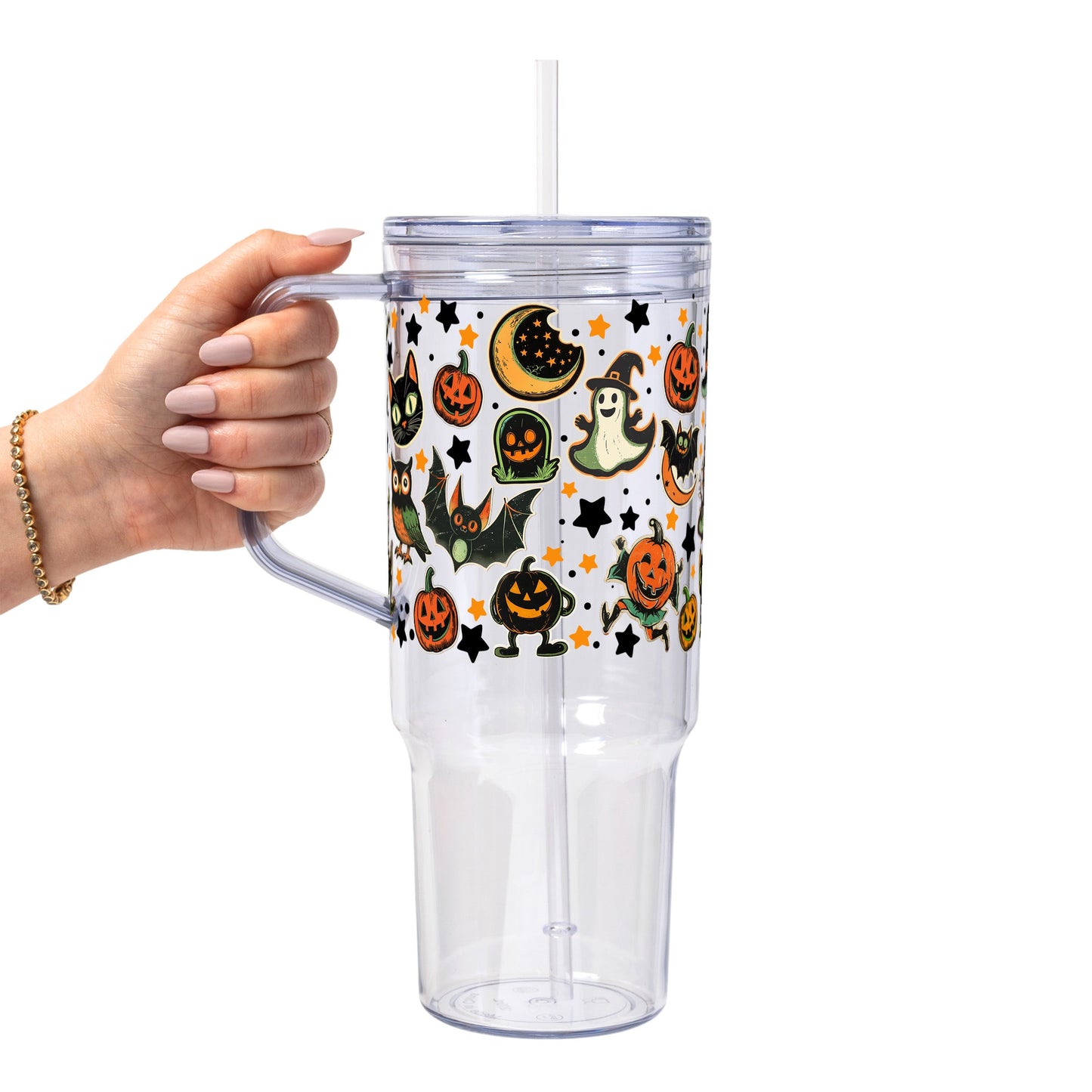 Retrocore Halloween Glass Cup, Mug & Tumbler with Lid and Straw