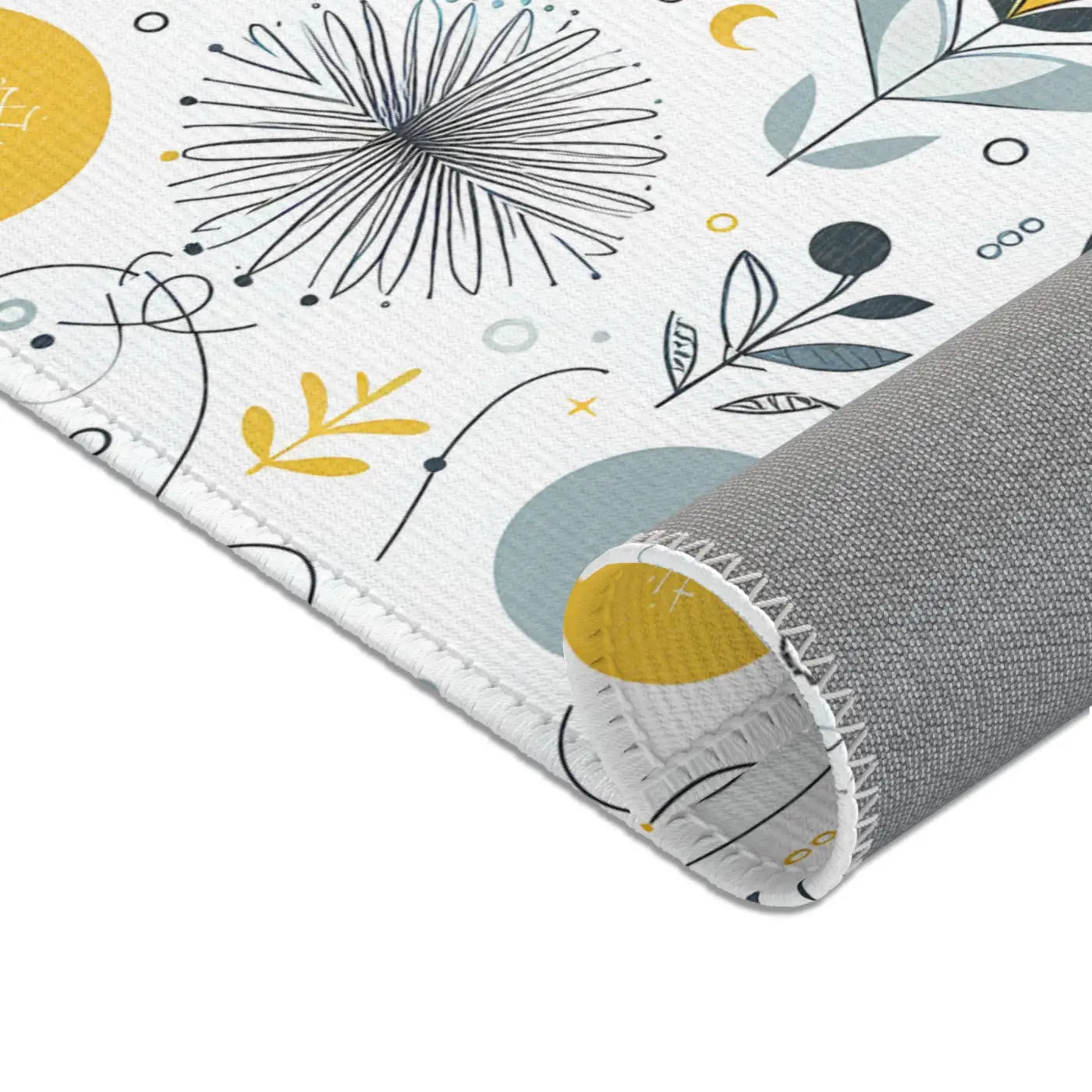 Bright Boho Floral Yellow Area Rug – Eco Fiber - Dipaliz