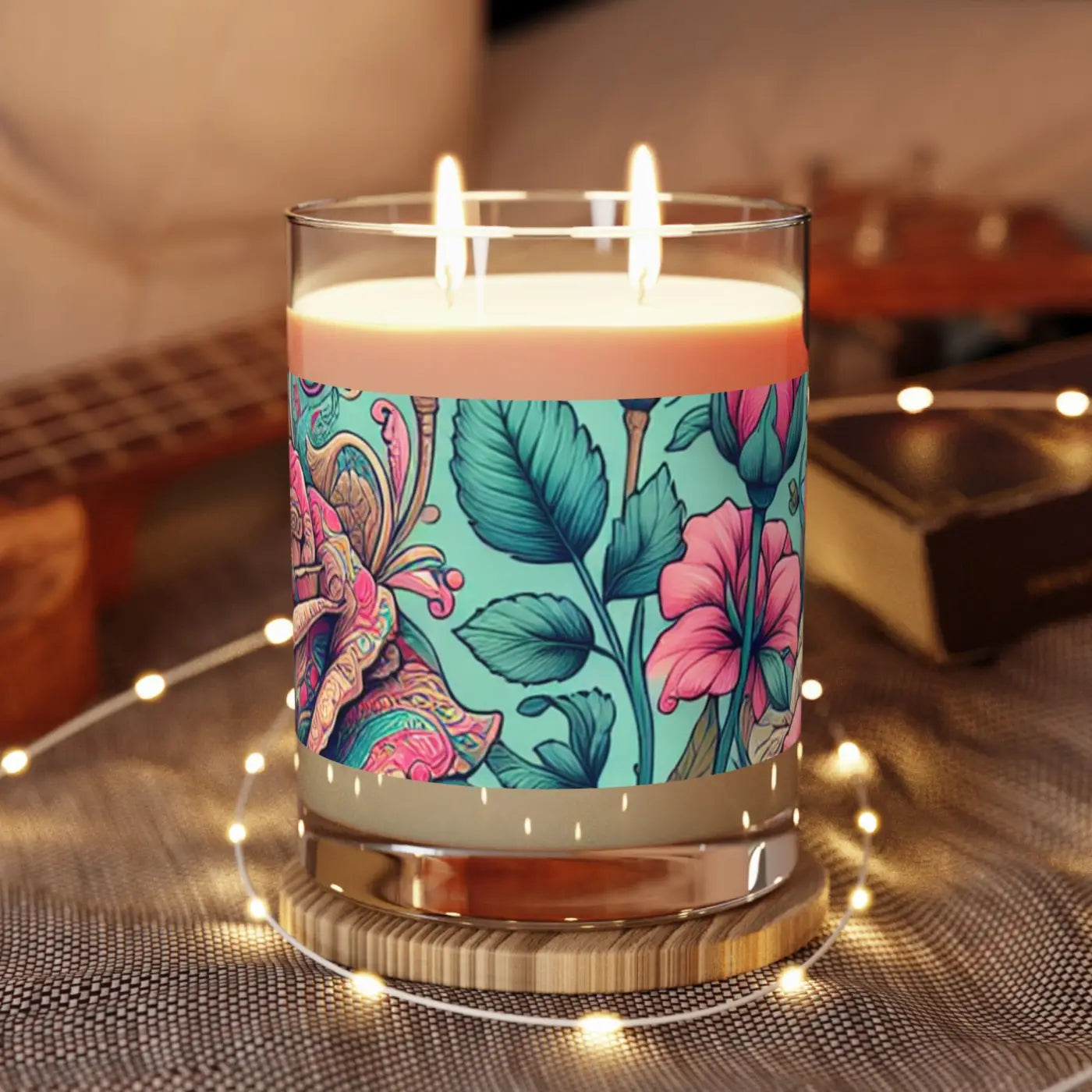 Pink Roses Scented Candle – Soy Wax Decor - Dipaliz