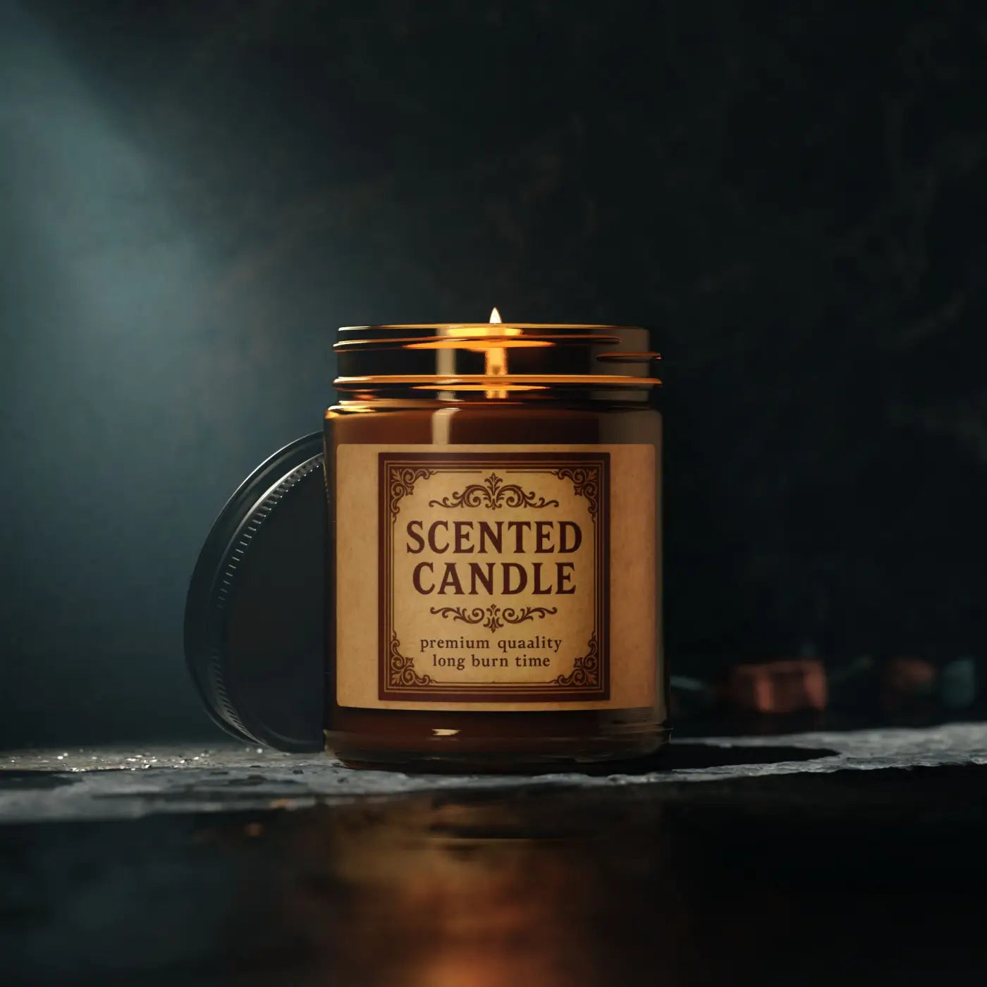 Warm Amber Scented Soy Candle – Glass Vessel - Dipaliz