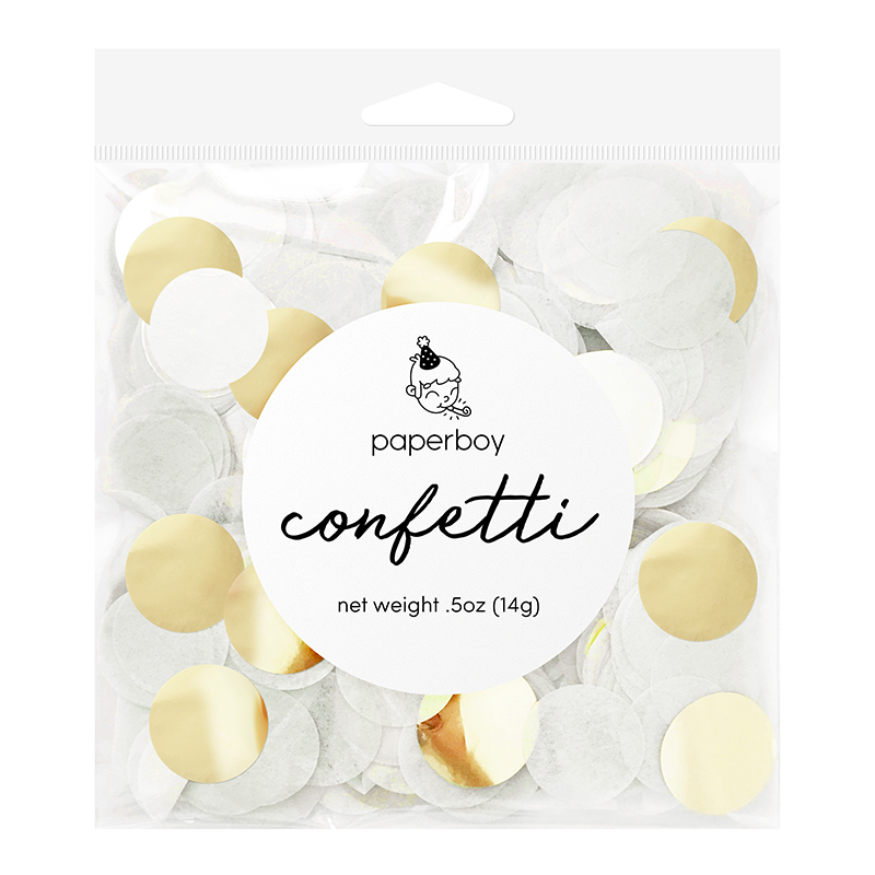 Table Confetti - White & Gold: 0.5oz