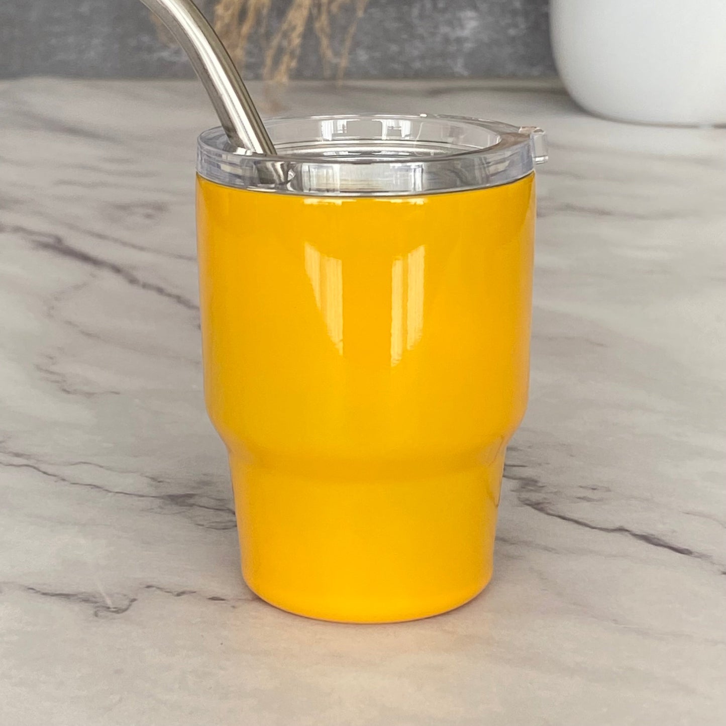 Mini Stainless Steel Tumbler with Straw