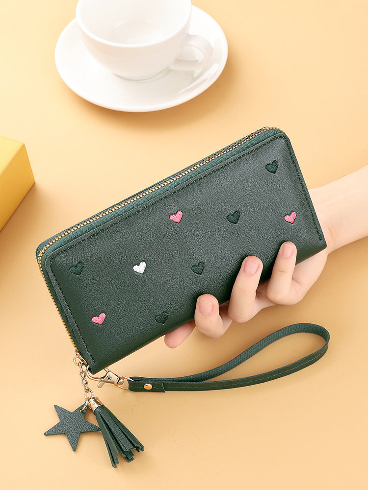 Embroidered Long Wallet