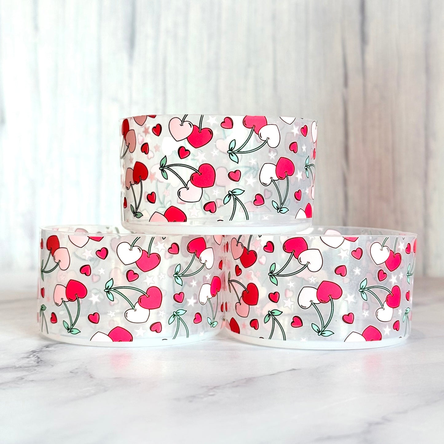 Clear Cherry Love  Boot   Red pink