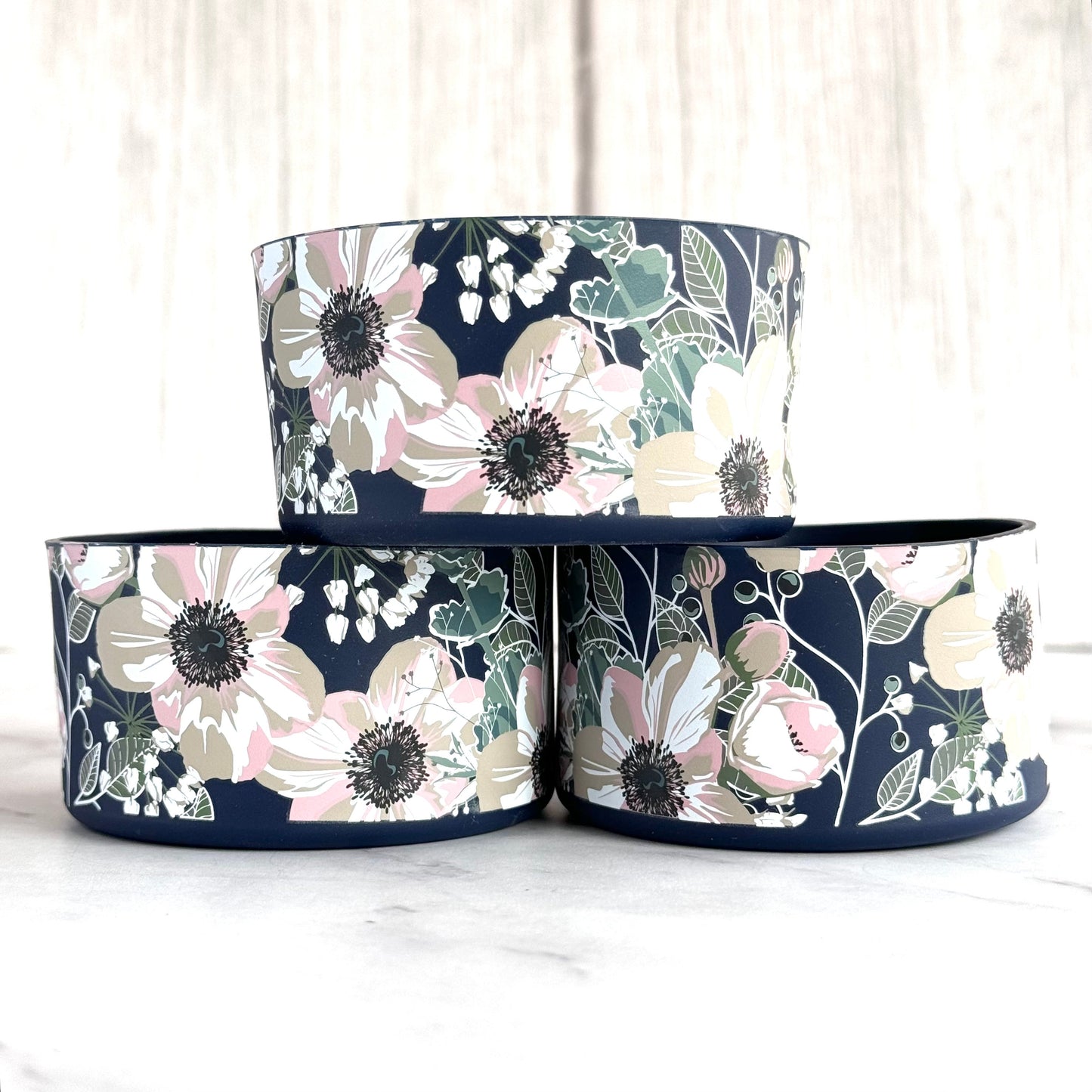 NAVY PINK POPPIES  Boot