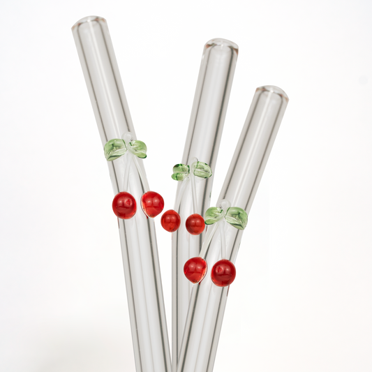 Cherry On Top Glass Straws