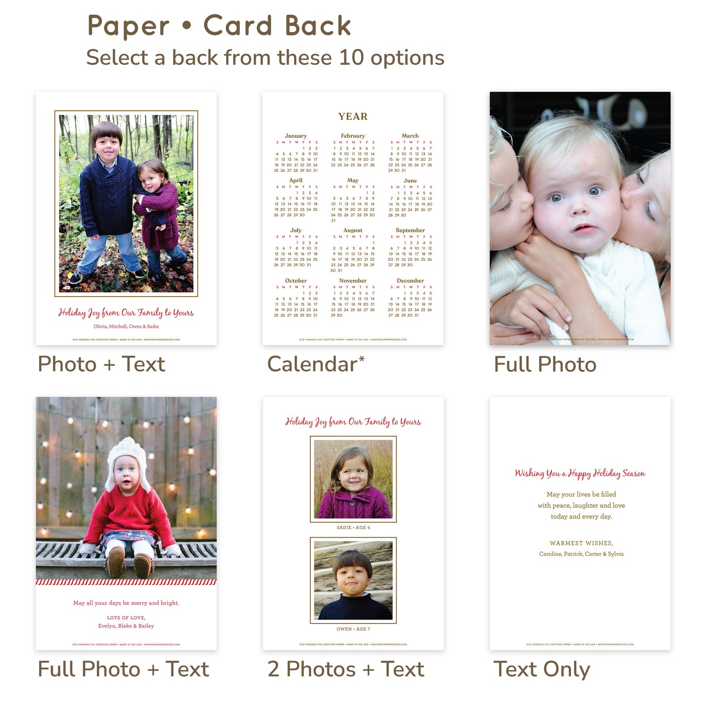 Beanie Bear Custom Holiday Card - Wood or Paper