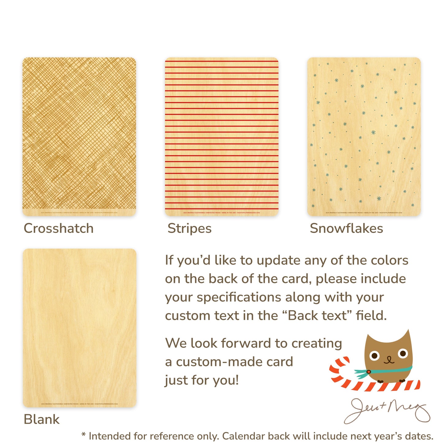 Beanie Bear Custom Holiday Card - Wood or Paper