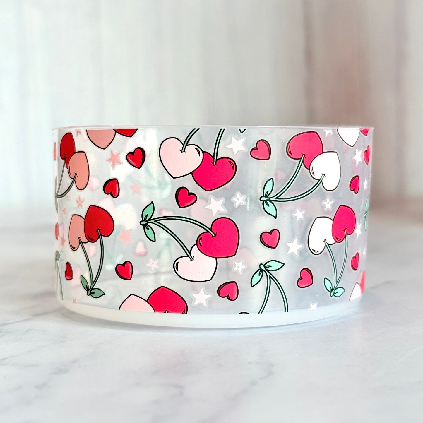 Clear Cherry Love  Boot   Red pink