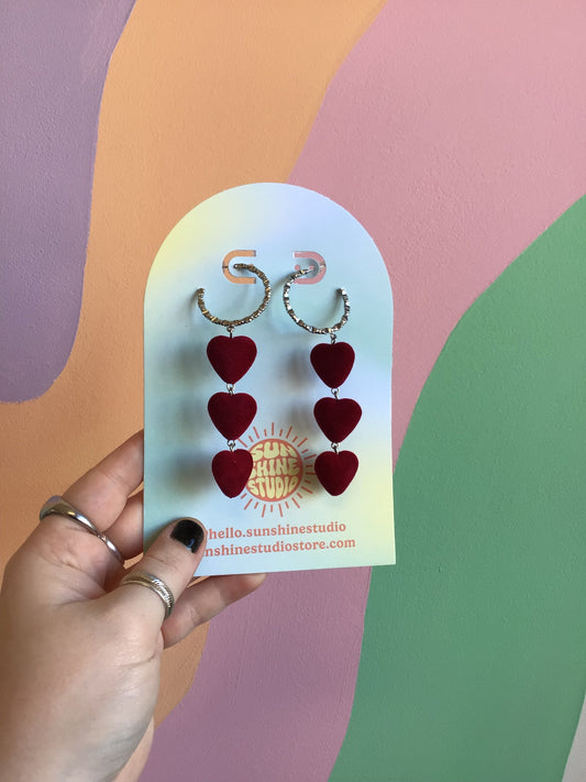 Triple Velvet Hearts