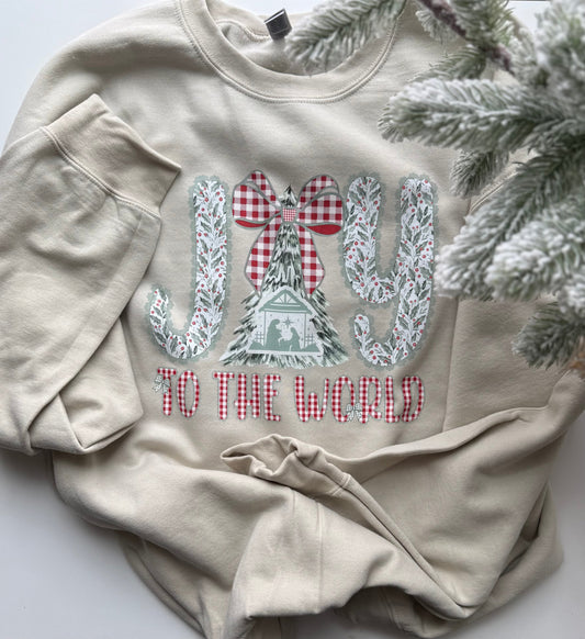 Joy to the World Christmas Crewneck | Nativity Sweatshirt | Christian Holiday Sweater | Faith Christmas Pullover | Cozy Winter Crewneck