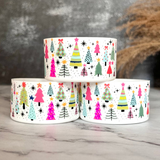 WHITE CHRISTMAS TREES  Boot  NEW! pink white