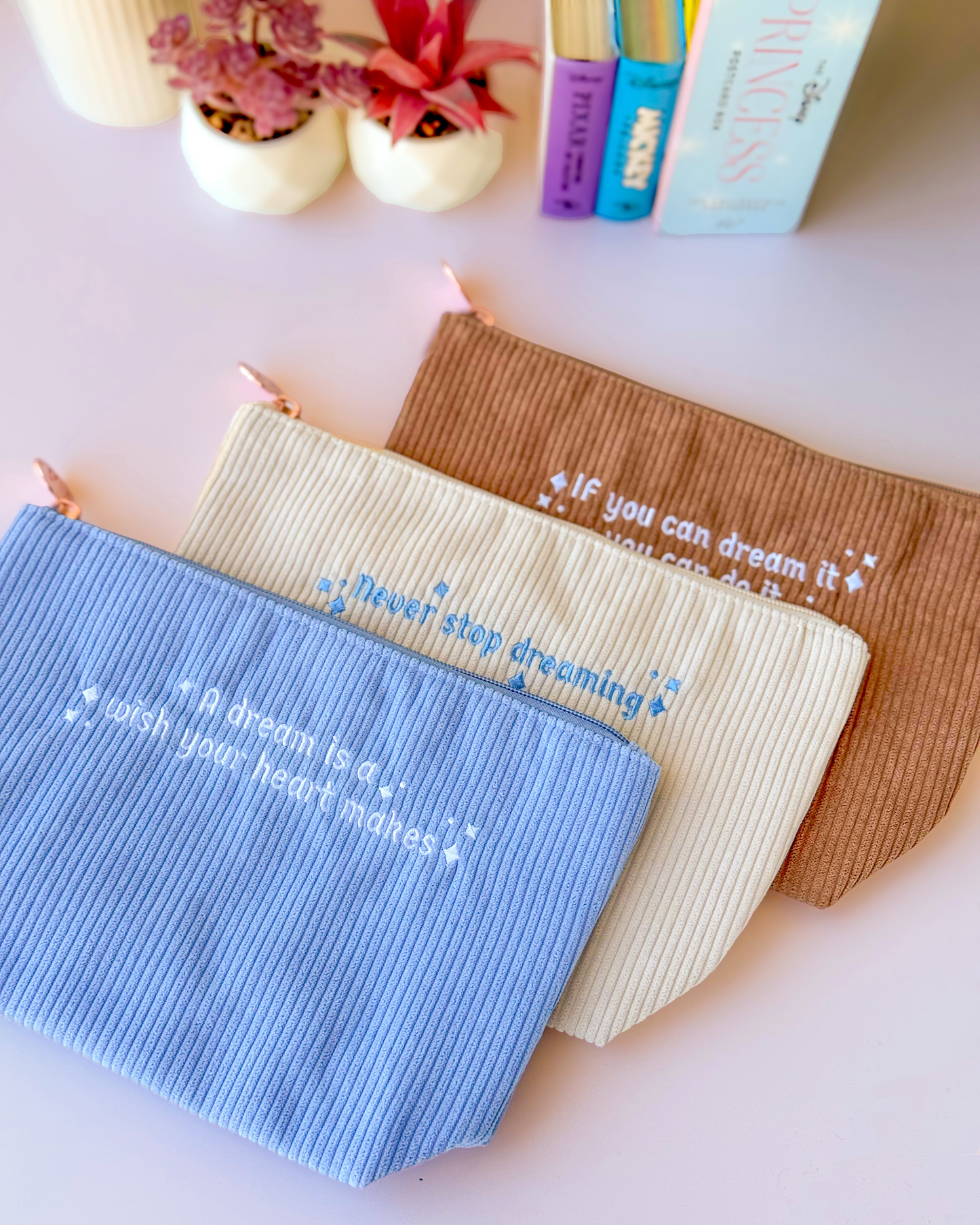 Go Live Your Dream Corduroy Pouch