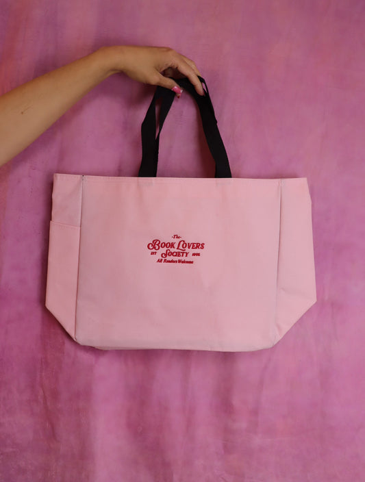 "The Book Lovers Society" Embroidered Tote Bag