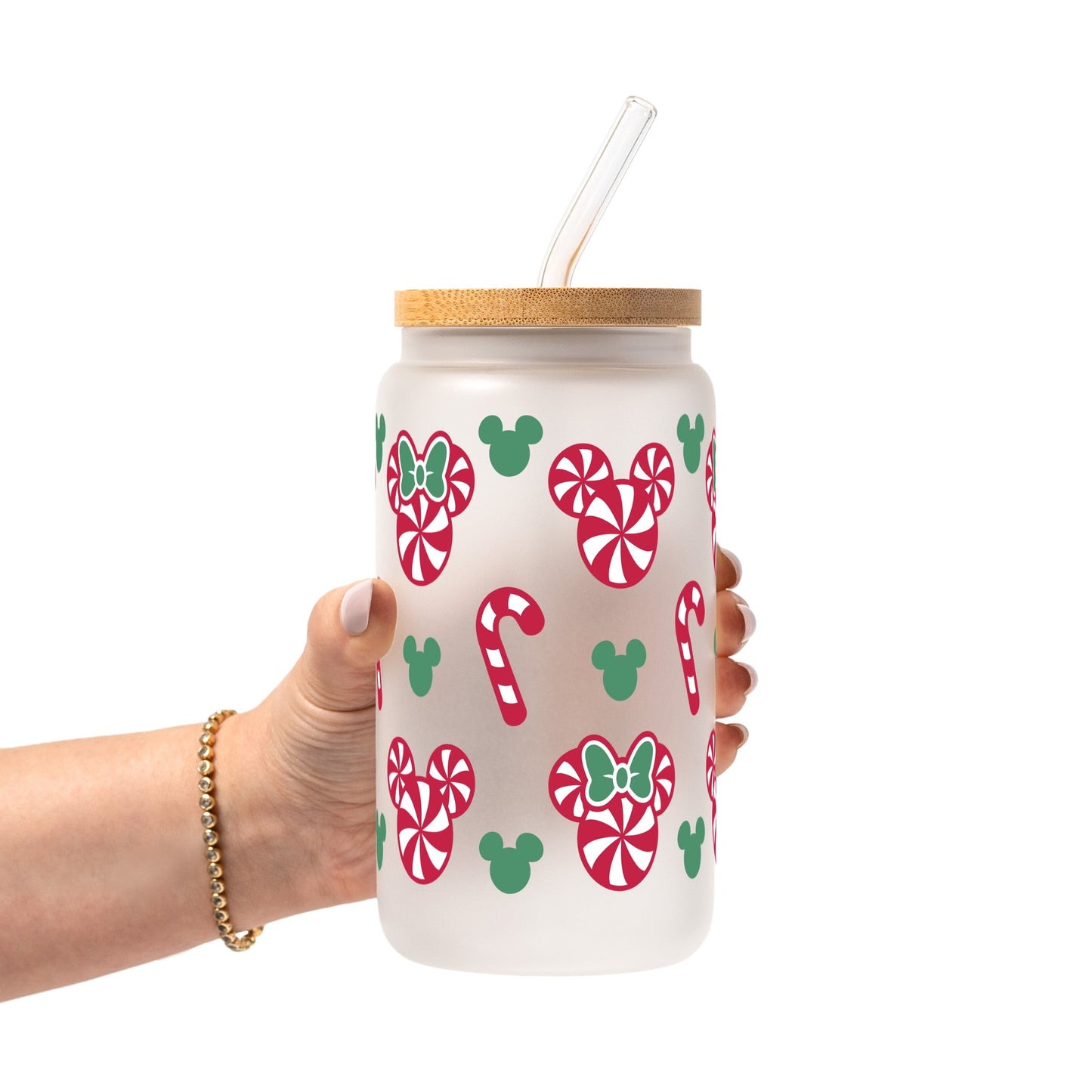 Candy Mouse Glass Cup, Mug & Tumbler with Lid and Straw