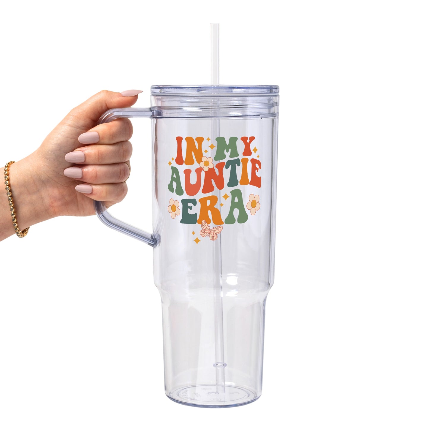 In My Auntie Era Glass Cup, Mug & Tumbler with Lid and Straw