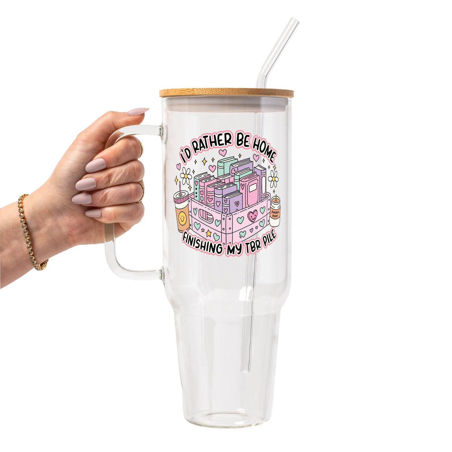 I'd Rather Be Home Glass Cup, Mug & Tumbler with Lid and Straw