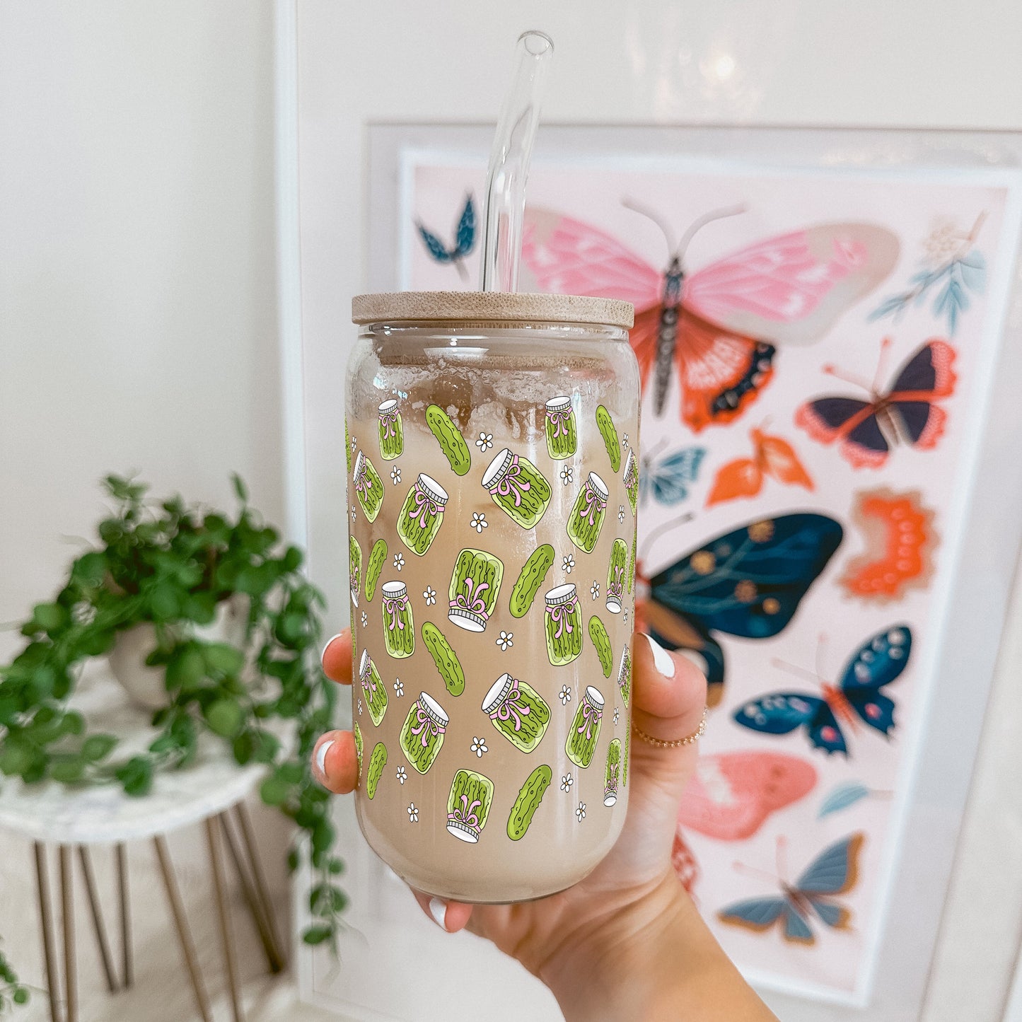 Coquette Pickle Glass Cup, Mug & Tumbler with Lid and Straw