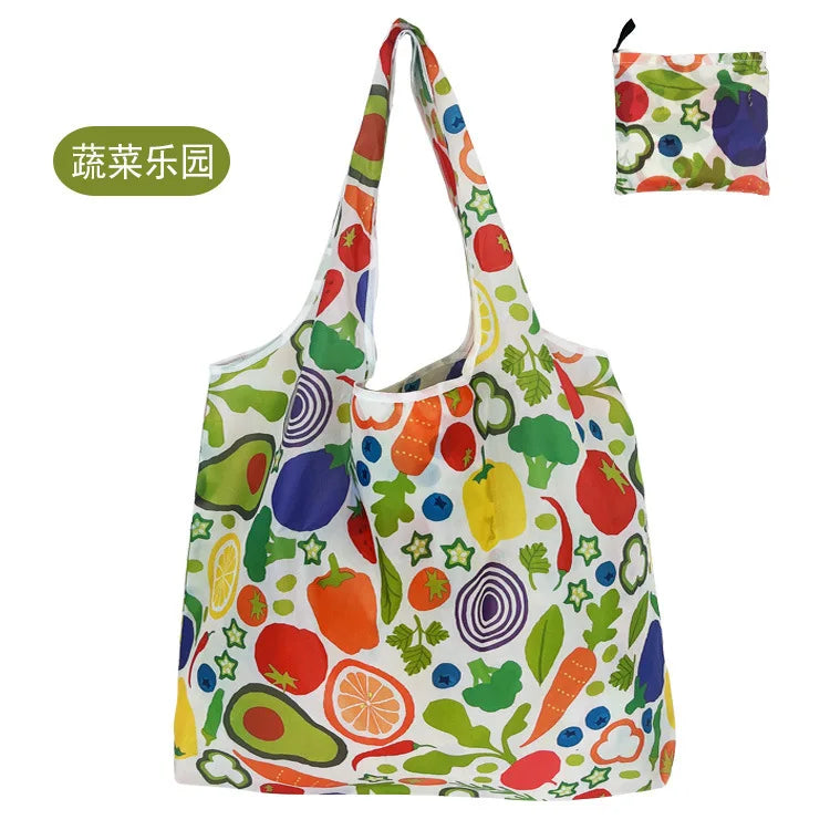 Large Foldable Reusable Shopping Tote Bag, Eco Grocery & Beach Shoulder Bag, Packable Polyester