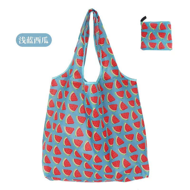 Large Foldable Reusable Shopping Tote Bag, Eco Grocery & Beach Shoulder Bag, Packable Polyester