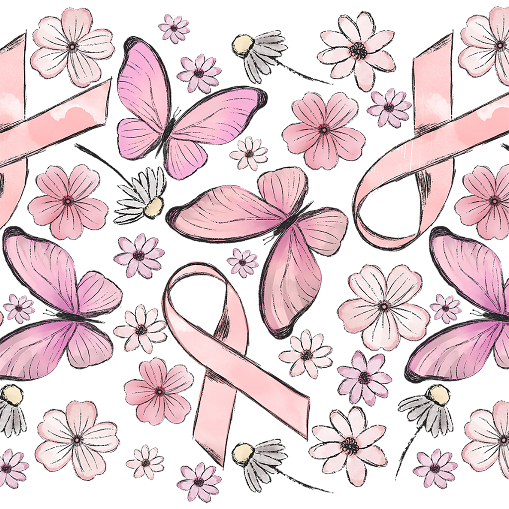 Breast Cancer Awareness Pink Ribbon Glass Cup, Mug & Tumbler with Lid and Straw