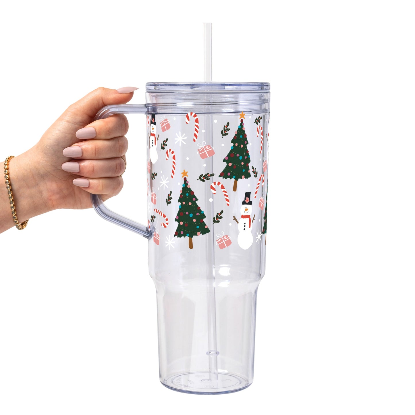 Jolly Little Christmas Glass Cup, Mug & Tumbler with Lid and Straw