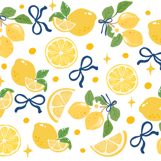 Spring Lemons Glass Cup, Mug & Tumbler with Lid and Straw