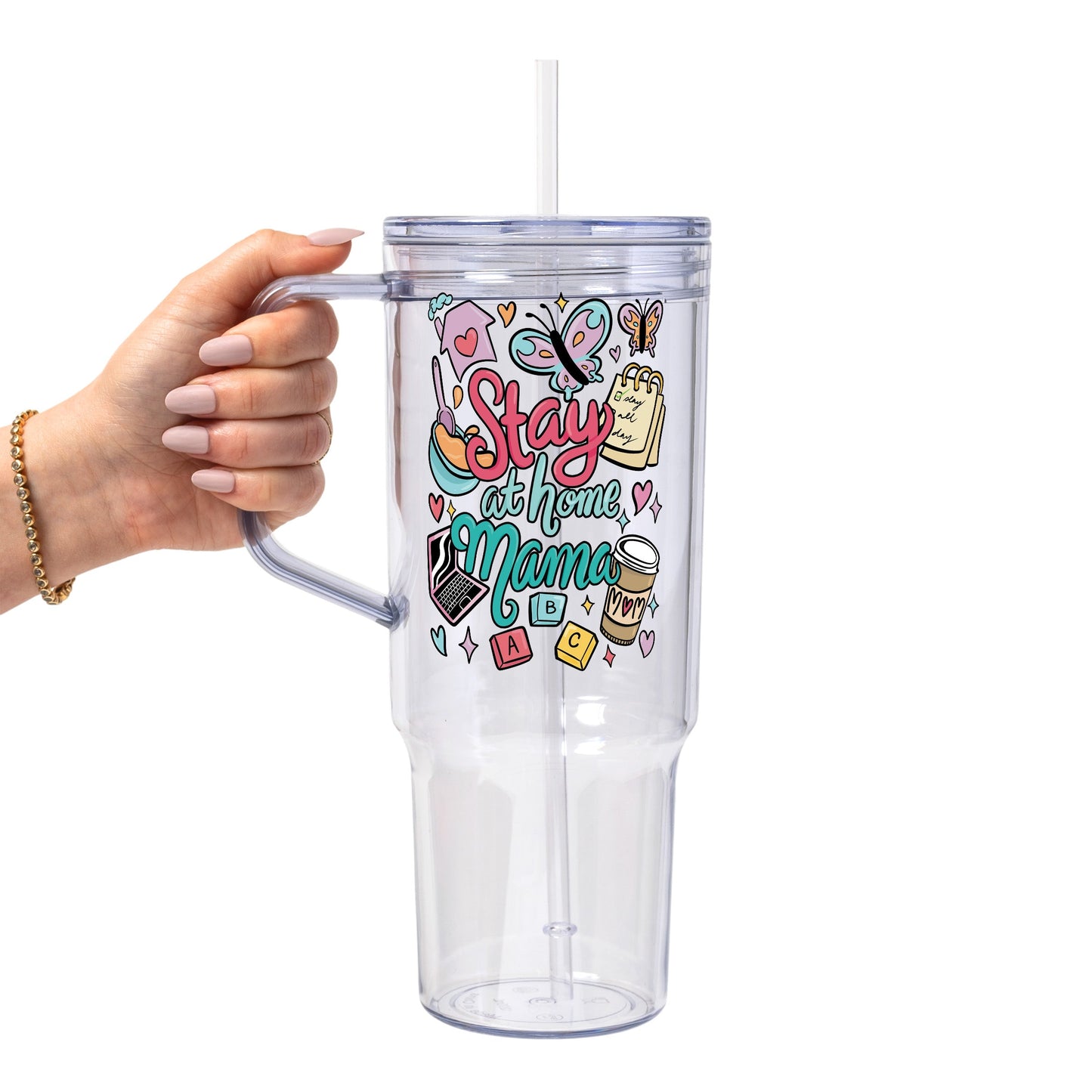 Mom Collection Glass Cup, Mug & Tumbler with Lid and Straw