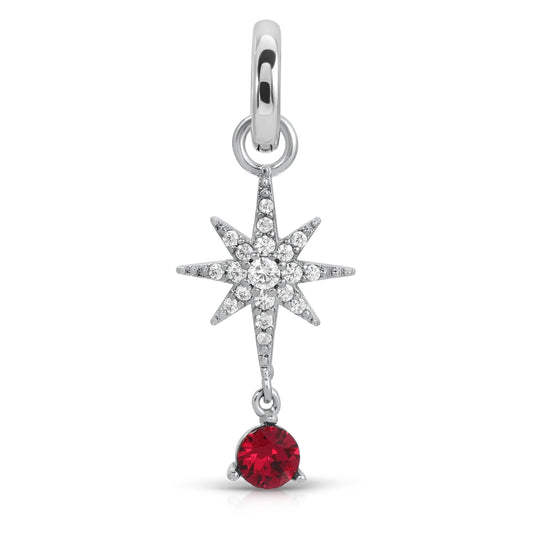 Enero Granate Colgante de Piedra Natal - Estrella