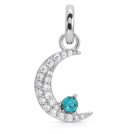 March Aquamarine Birthstone Charm - Moon (Rewards Store)