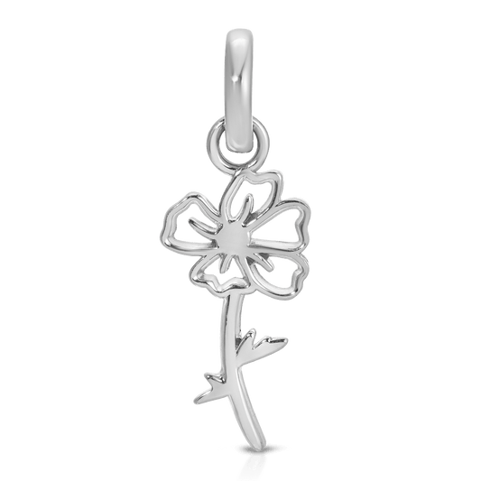 August Peridot Birthstone Charm - Flower (Poppy)