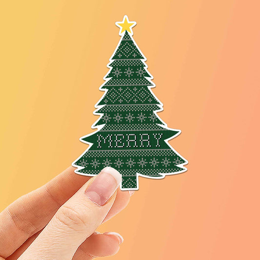 Cozy Sweater Christmas Tree Sticker