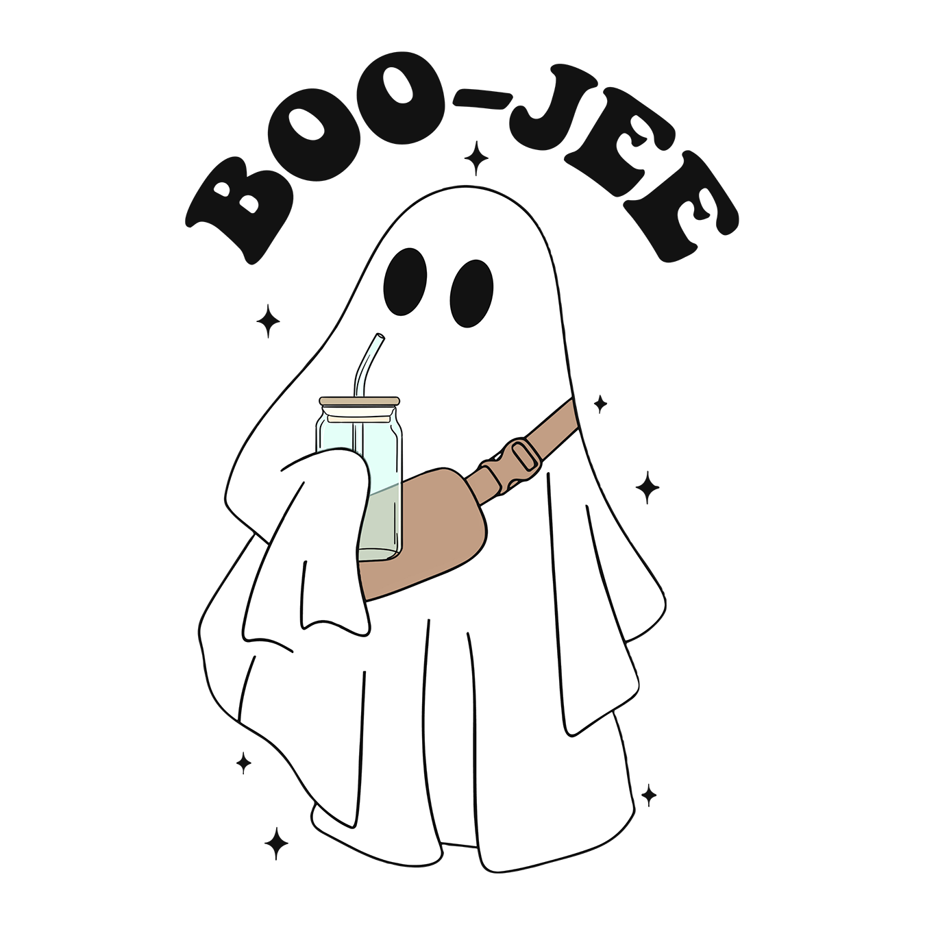 Boo Jee Halloween Glass Cup, Mug & Tumbler with Lid and Straw
