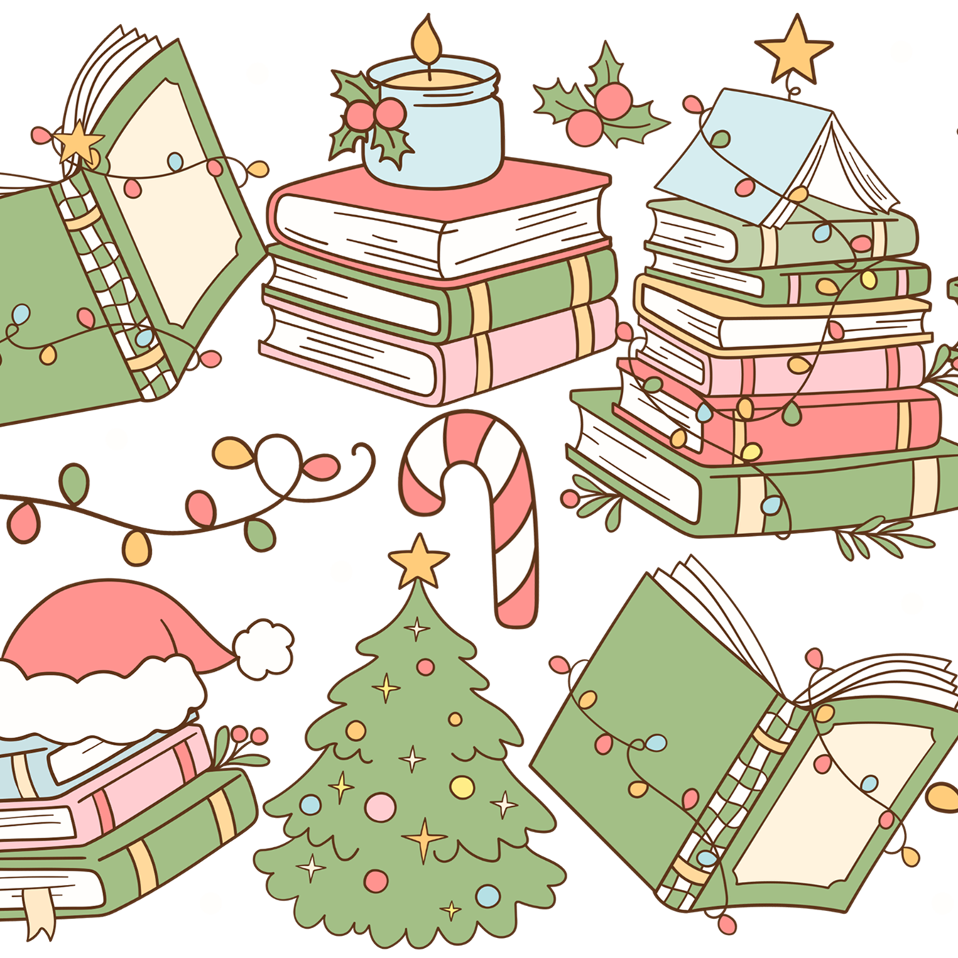 Bookish Christmas Glass Cup, Mug & Tumbler with Lid and Straw