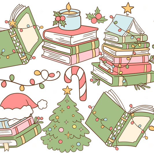 Bookish Christmas Glass Cup, Mug & Tumbler with Lid and Straw