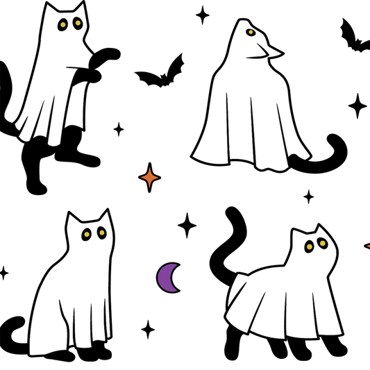Ghost Cat Glass Cup, Mug & Tumbler with Lid and Straw