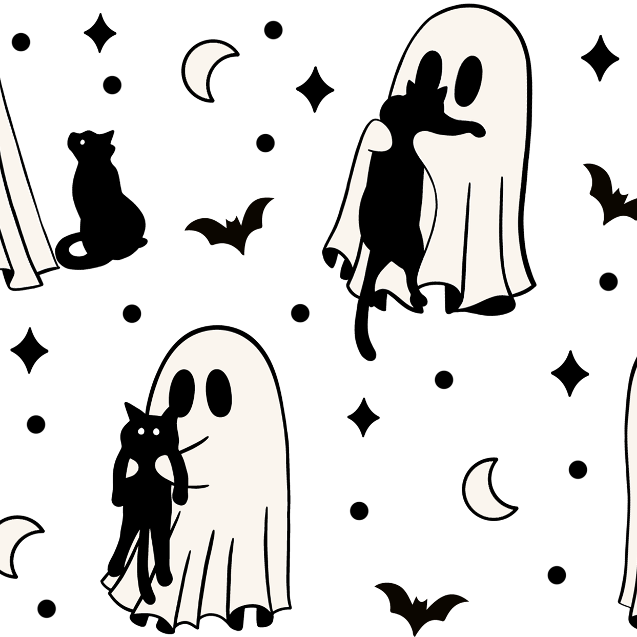 Ghost Holding Cats Glass Cup, Mug & Tumbler with Lid and Straw