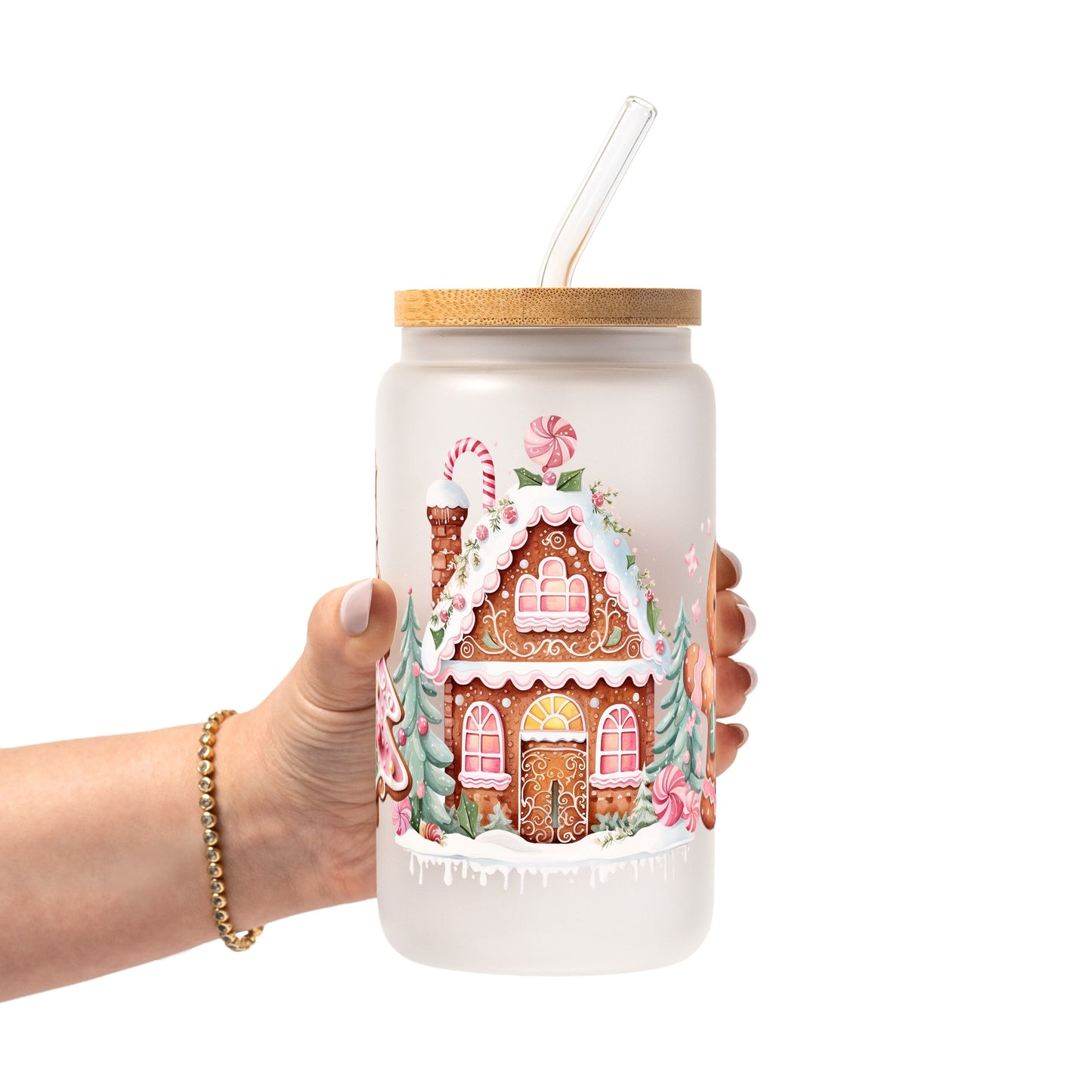 Cozy Christmas Vibes Glass Cup, Mug & Tumbler with Lid and Straw