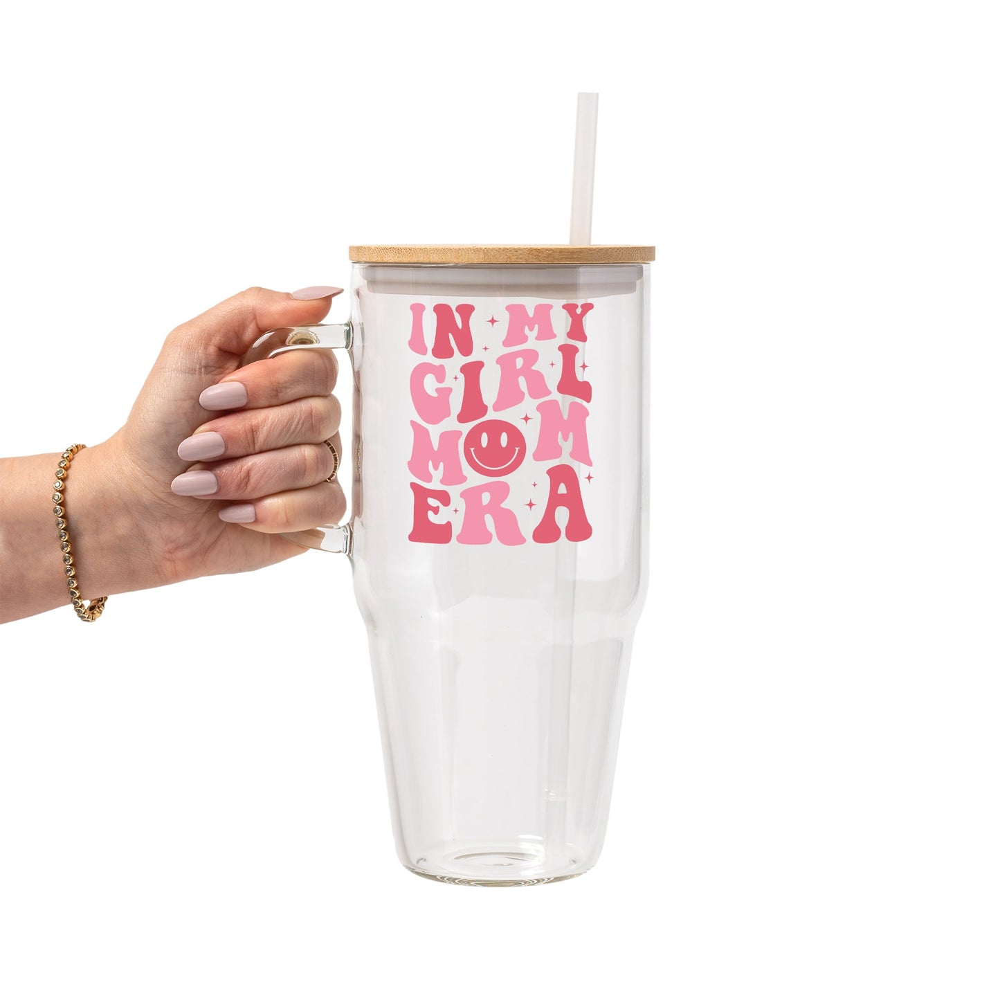 In My Girl Mom Era Glass Cup, Mug & Tumbler with Lid and Straw
