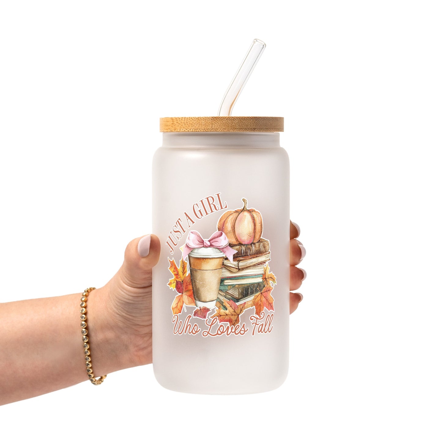 Pumpkin Spice Fall Glass Cup, Mug & Tumbler with Lid and Straw