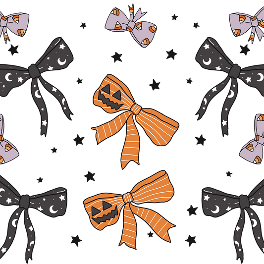 Halloween Bows Glass Cup, Mug & Tumbler with Lid and Straw