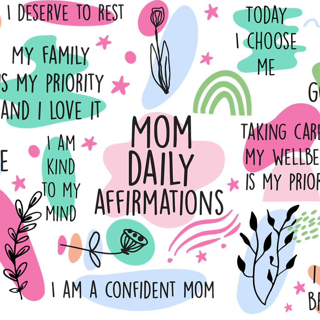 Mom Daily Affirmations Glass Cup, Mug & Tumbler with Lid and Straw